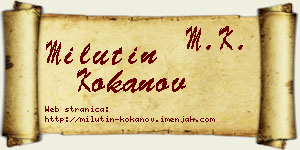 Milutin Kokanov vizit kartica